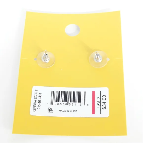 Kendra Scott Anna Heart Stud Earring Navy Iridescent / Silver Rhodium Over Brass - Picture 2 of 6